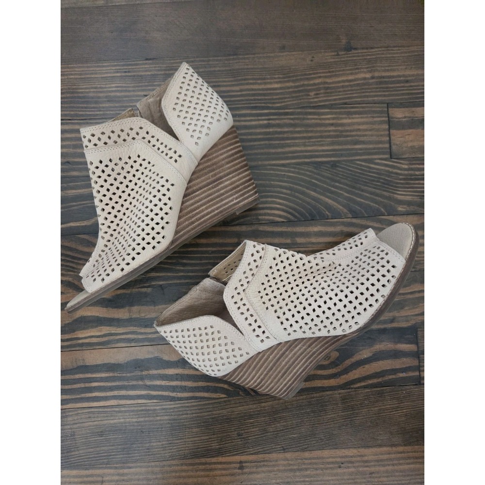 Lucky Brand Jazley Wedge Open Toe‎ Booties Women's 6.5m Perforated - Picture 8 of 12